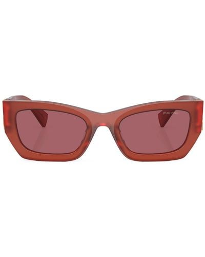 Miu Miu Gafas de sol con placa del logo - Rojo