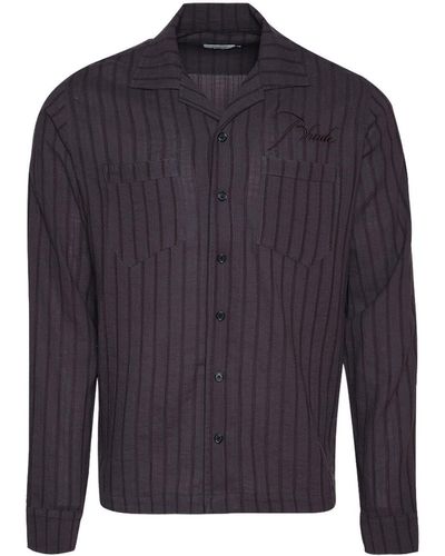 Rhude Camisa Slate a rayas - Azul