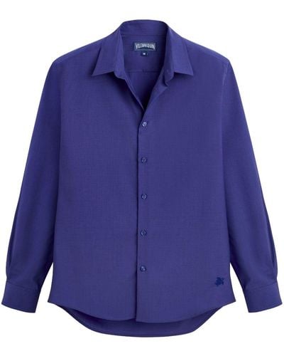 Vilebrequin X The Woolmark Company Wollen Overhemd - Blauw