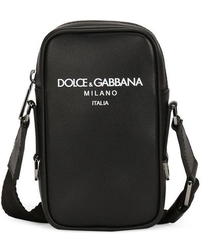 Dolce & Gabbana Kleine Leder -crossbody -tasche - Zwart