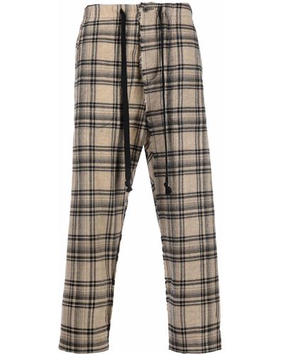 Uma Wang Cropped Check Trousers - Multicolour