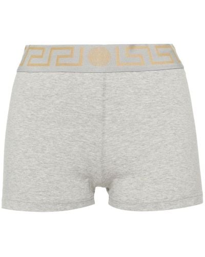 Versace Shorts mit Greca-Bund - Grau