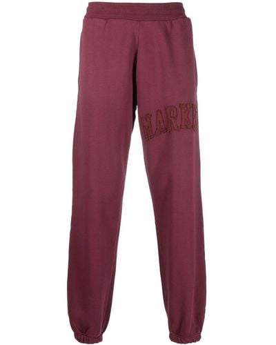 Market Logo-patch Cotton Track Trousers - Red