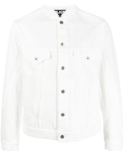 COMME DES GARÇON BLACK Raw-cut Hem Shirt Jacket - White