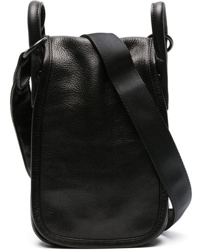 Yohji Yamamoto Pebbled Leather Shoulder Bag - Black