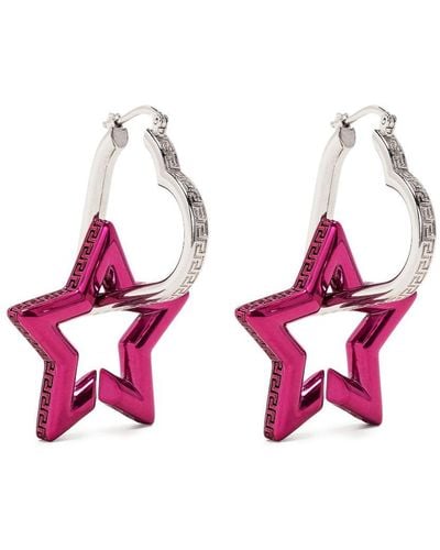 Versace Greca Star-shaped Drop Earrings - Pink