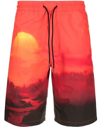 Maharishi Drawstring Track Shorts - Red