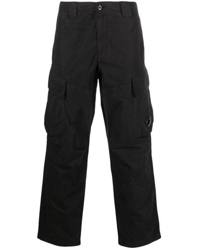 C.P. Company Straight-leg Cotton Cargo Pants - Black