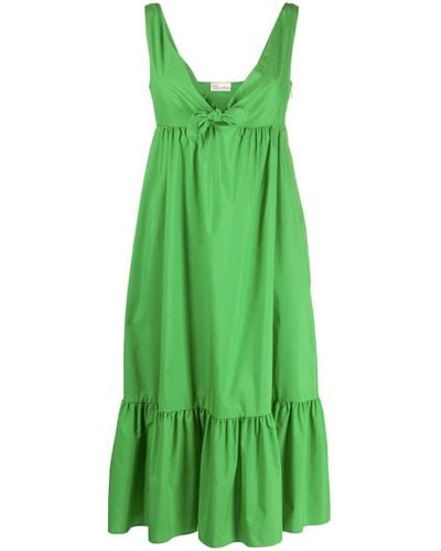 RED Valentino Sleeveless Tiered Midi Dress - Green