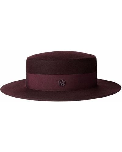 Maison Michel Kiki Felt Canotier Hat - Purple