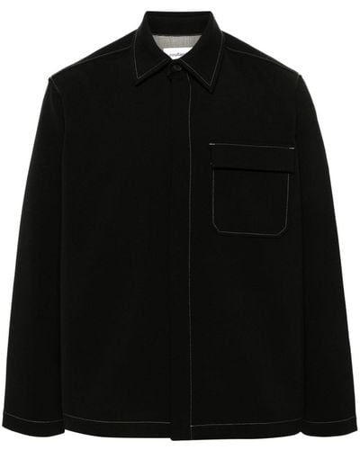 Soulland Rory Grain De Poudre Shirt - Black