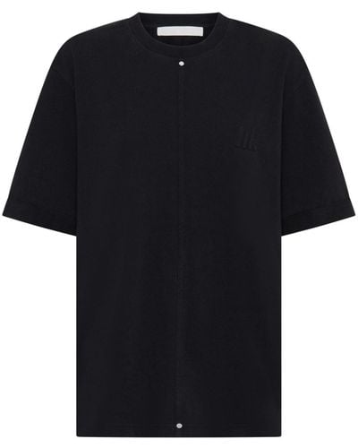 Dion Lee Logo-embossed Cotton T-shirt - Black