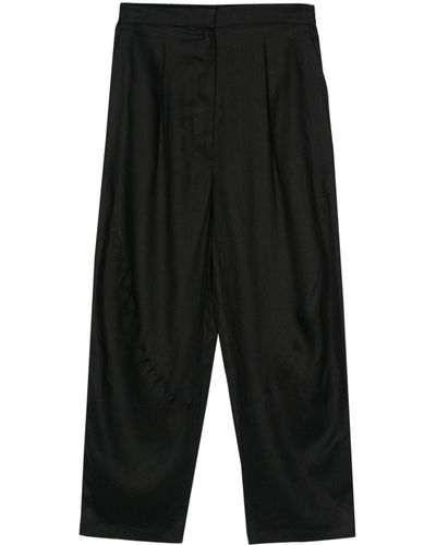 Lardini Leinenhose mit geradem Bein - Schwarz