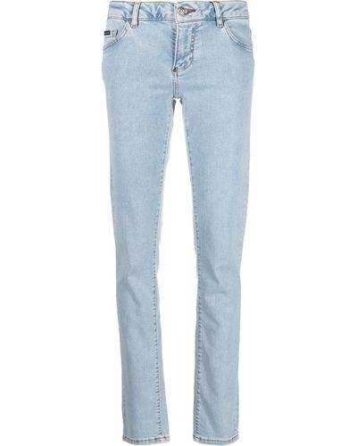 Philipp Plein Light-wash Slim-cut Jeans - Blue