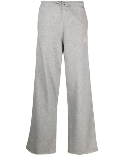 Ganni Pantalon de jogging en coton biologique - Gris