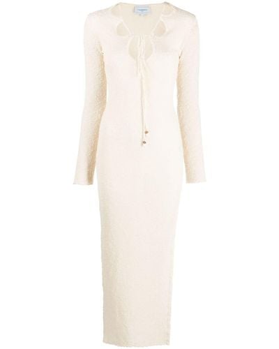 Casablancabrand Cut-out Bouclé Dress - White
