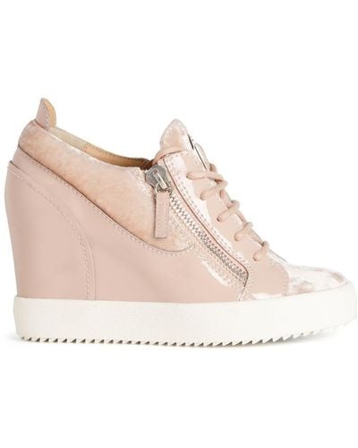 Giuseppe Zanotti Addy Wedge 75mm Sneakers - Natural