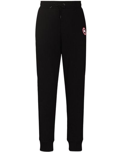Canada Goose Pantalones de chándal Huron con parche del logo - Negro