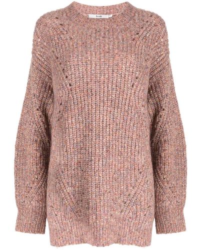 B+ AB Crew-neck Knitted Jumper - Pink
