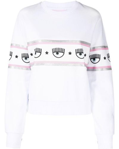 Chiara Ferragni Logomania Cotton Sweatshirt - White