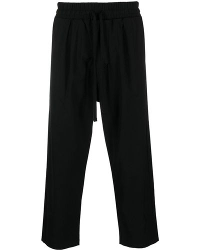 Thom Krom Drawstring-waistband Straight-leg Trousers - Black