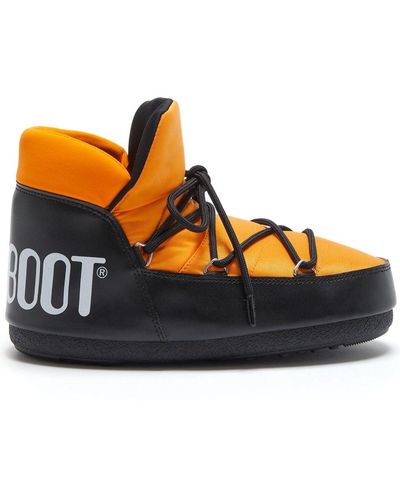 Moon Boot Two-tone Padded Lace-up Boots - Orange