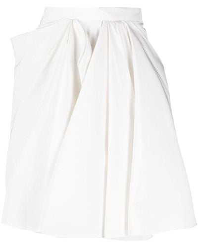 Alexander McQueen Jupe évasée à design plissé - Blanc