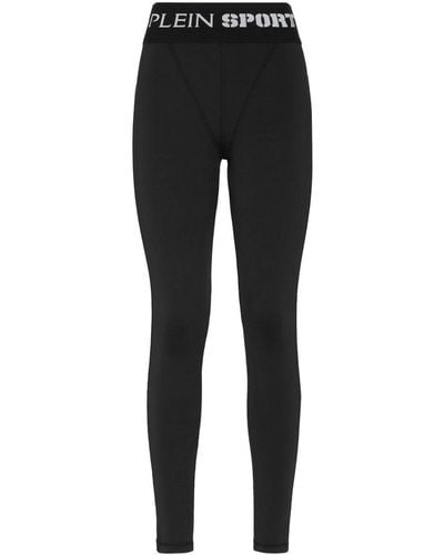 Philipp Plein Logo-waistband leggings - Black