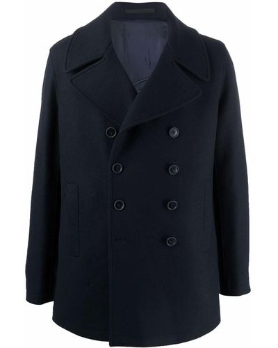 Giorgio Armani Double-breasted Wool Coat - Blue
