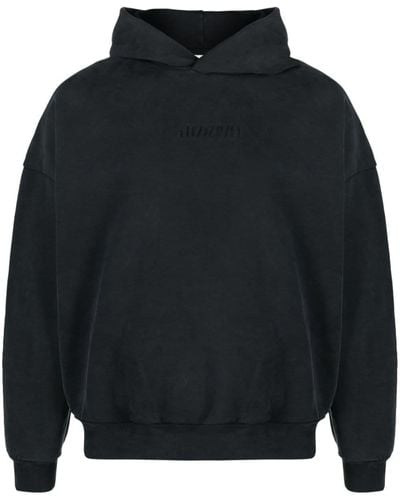 MOUTY Logo-embossed Cotton Hoodie - Blue