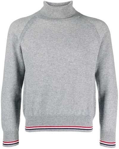 Thom Browne Pull en cachemire à col roulé - Gris