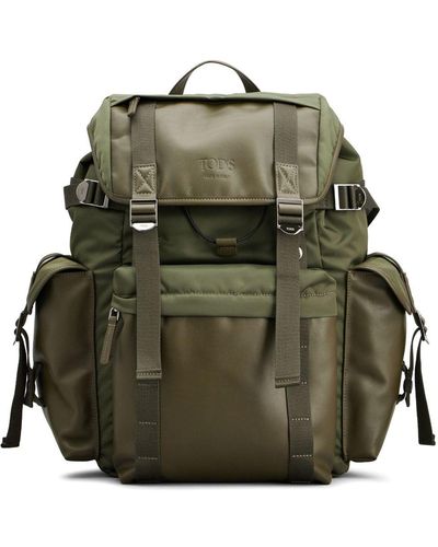 Tod's Logo-debossed Buckle-fastening Backpack - Green
