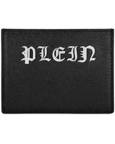 Philipp Plein Monogram-plaque Leather Cardholder - Black