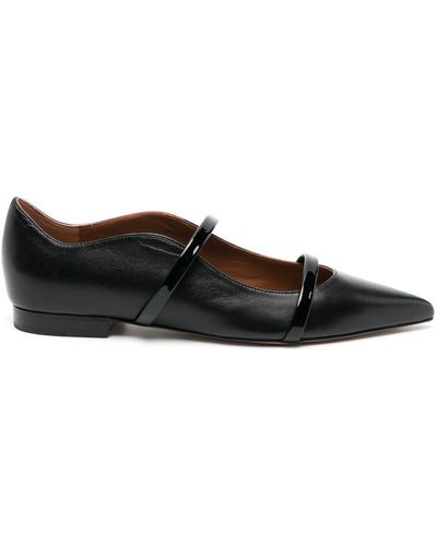 Malone Souliers Maureen Leather Ballerina Shoes - Black