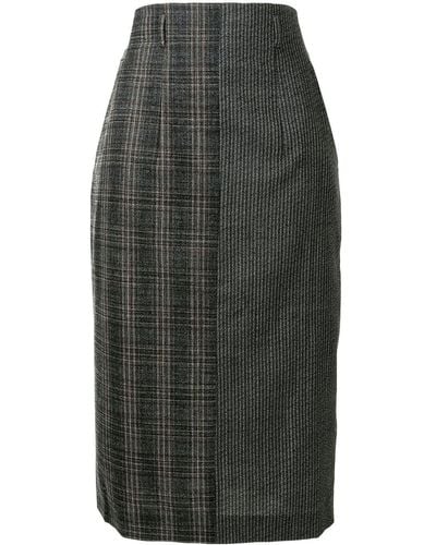 Lorena Antoniazzi Checked Virgin Wool-blend Midi Skirt - Grey