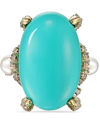 Anabela Chan 18kt Yellow Gold Mermaid Turquoise Cocktail Ring - Blue