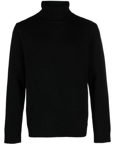 Sandro Roll-neck Wool-blend Sweater - Black