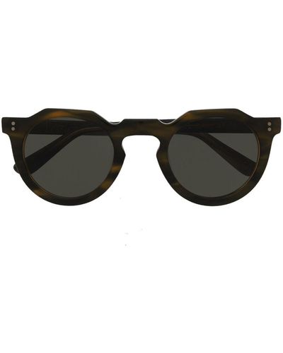 Lesca Picas Round-frame Sunglasses - Black