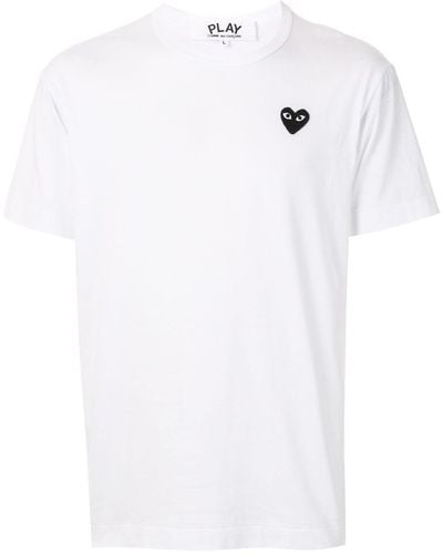 COMME DES GARÇONS PLAY Camiseta con logo bordado - Blanco
