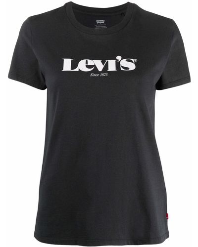 Levi's New ロゴプリント Tシャツ - ブラック