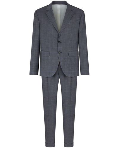 DSquared² Checked Single-breasted Wool Suit - Blue