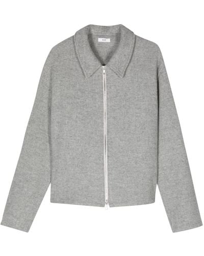 Rier Zip-up Fleece Shirt Jacket - Grey