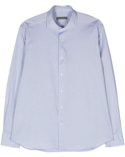 Corneliani Klassisches Jersey-Hemd - Blau