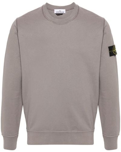 Stone Island Baumwoll-Sweatshirt mit Kompass - Grau