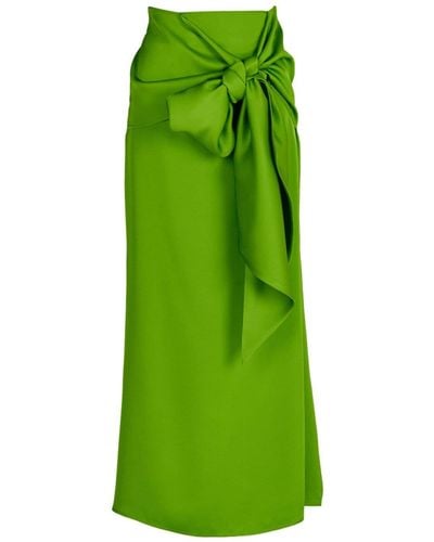 Silvia Tcherassi Trento Knot-detail Midi Skirt - Green