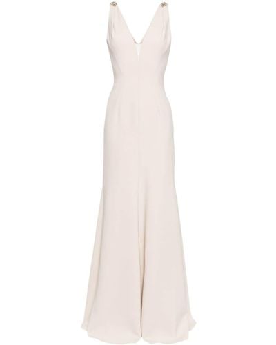 Jenny Packham Lola V-neck Maxi Dress - White