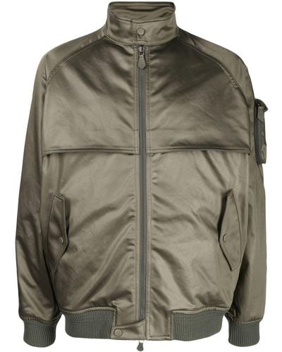 MAN ON THE BOON. Funnel Neck Zip-up Jacket - Green