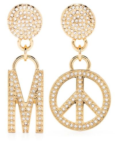 Moschino Crystal-embellished Earrings - Metallic
