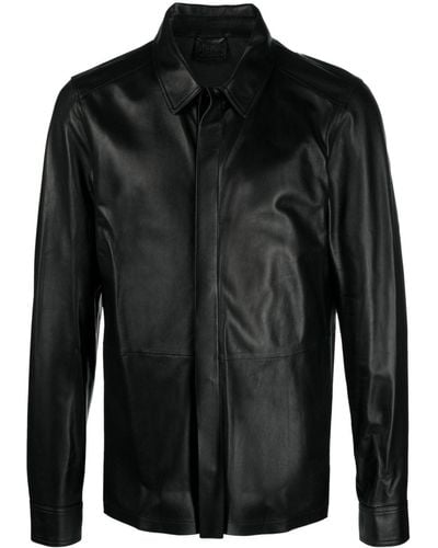 DESA NINETEENSEVENTYTWO Long-sleeve Leather Shirt - Black
