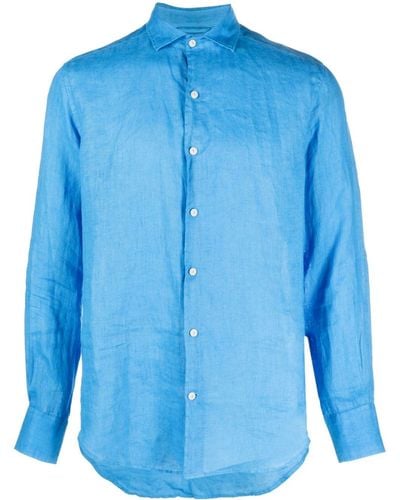 Mc2 Saint Barth Pamplona Linen Shirt - Blue